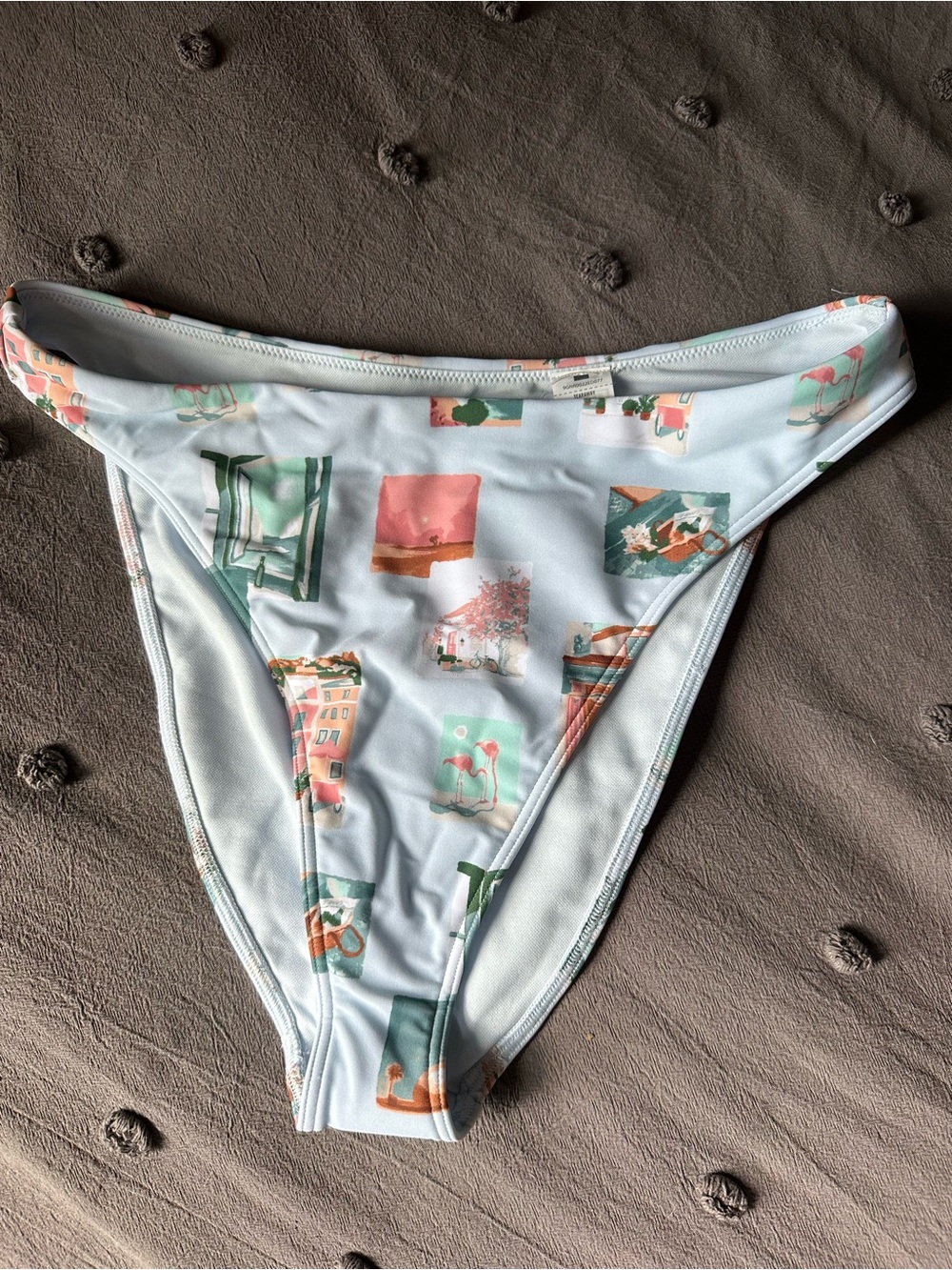 Light Blue Scenic Print Bikini Bottom Abercrombie